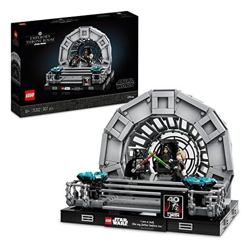 LEGO 75352 Star Wars Thronsaal des Imperators – Diorama, Rückkehr der Jedi-Ritter 40. Jubiläums Set, Sammlerstück Geschenk für Erwachsene mit Luke Skywalker und Darth Vader Minifiguren