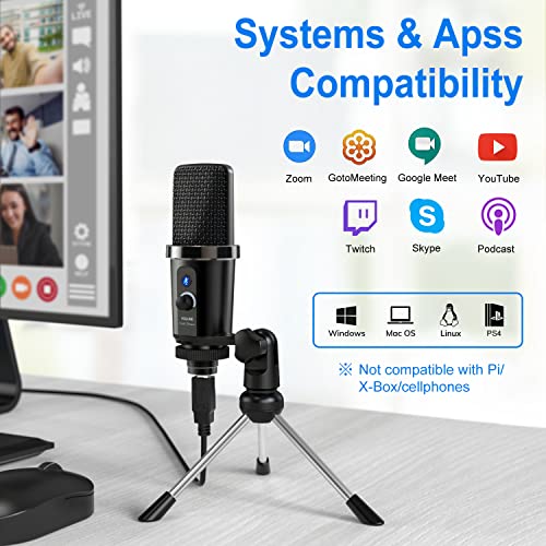 Image of Link Dream USB Microphone, USB Plug & Play PC Computer Condenser Mic for Streaming, Recording, Podcast, Voice Over, YouTube, Twitch, Zoom, Compatible with PC, Laptop, Desktop