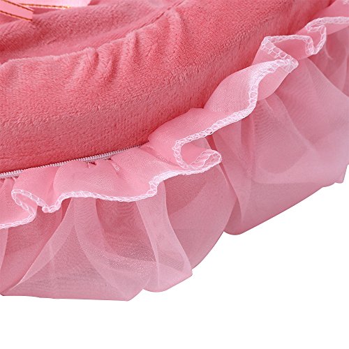 Prinzessin Hundebett Abnehmbar Tierbett Weich Gepolstert Hundebett Hundesofa Korb Lace Princess Bed Design Haustier-Bett