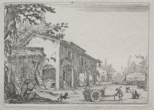 Murales decor pintura de la granja italiana SERENDIPITP lienzo de Jacques Callot