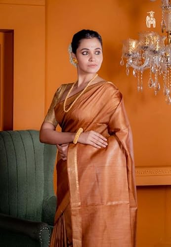 Charkha Silk gold bhagalpuri silk saree – image 4