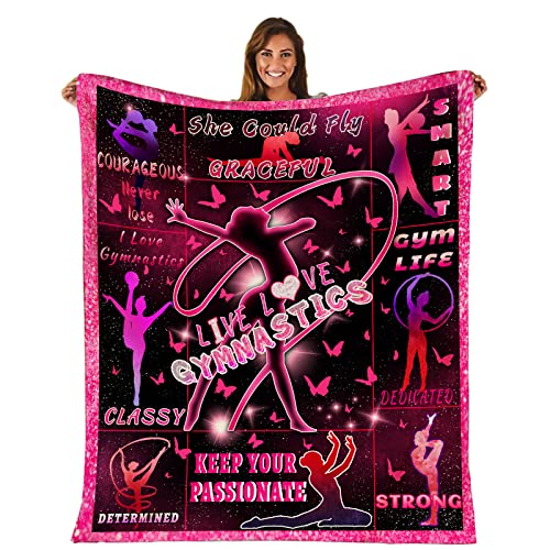Gymnastik-Geschenke Decke für Mädchen, rosa Gymnastik-Überwurf, Decke Raumdekoration für Frauen, weiche Flanelldecken für Bett, Couch Gymnastik-Geschenke Decke für Mädchen, rosa Gymnastik-Überwurf, Decke Raumdekoration für Frauen, weiche Flanelldecken für Bett, Couch
