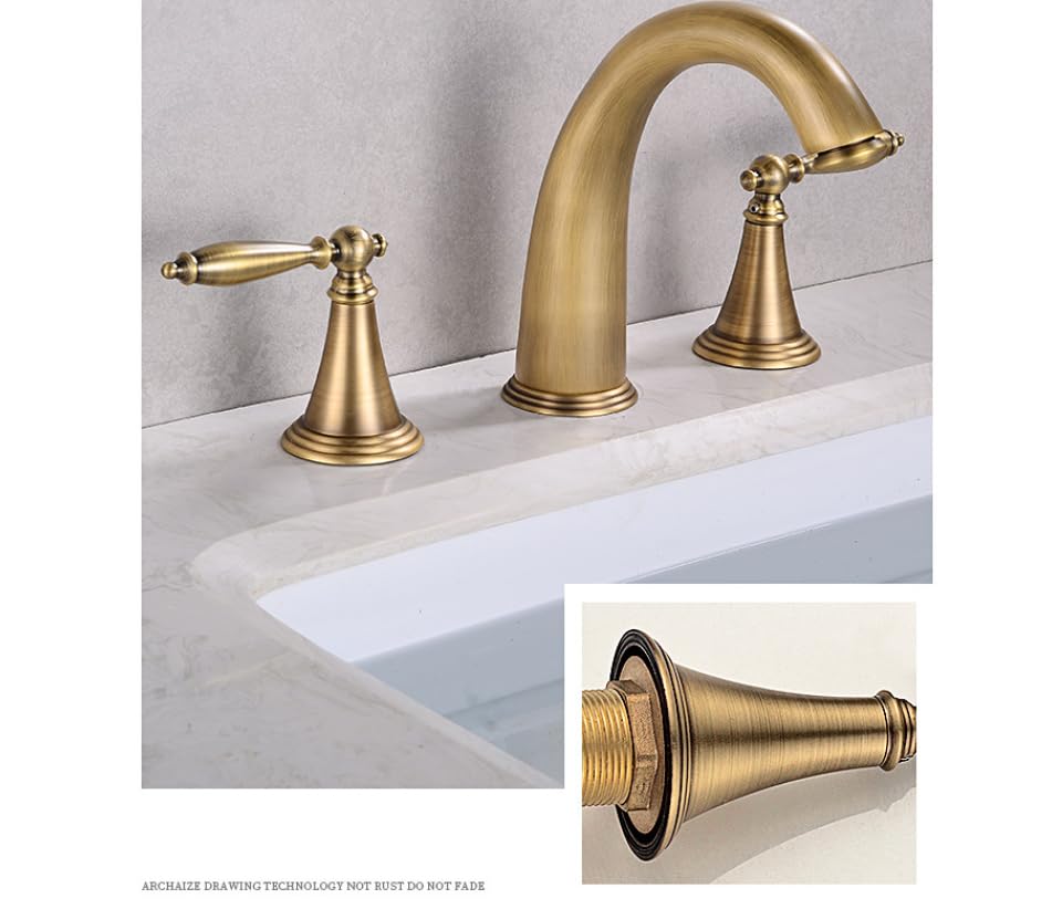 Robinet de lavabo rétro eau chaude et froide en cuivre galvanisé - 2