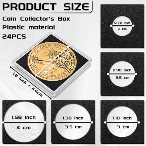 24 Piezas Porta Monedas Dólar Plata Plástico con 5 Gomas Ajustables miniatura 2