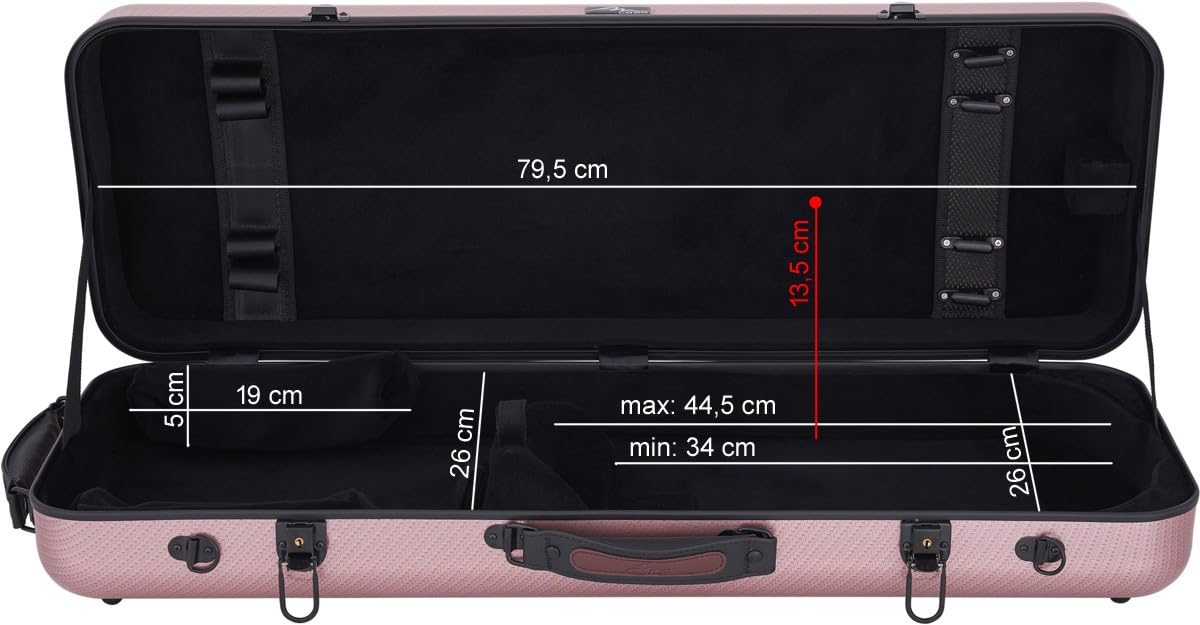 Custodia per Viola Fiberglass 38-43 Oblong special rosso M-case + borsa musicale