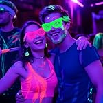 Mega-L 12 Pcs Glow in The Dark Glasses, Glow in The Dark Party Supplies, Neon Fluorescent Blacklight Eyeglasses Party Favors, Glow Photo Booth Props Eyewear Accessories for Women, Men, Adult Halloween - Image 4