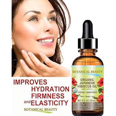 Botanical Beauty Organic HIBISCUS OIL (Hibiscus Sabdariffa) JAPANESE 100 Pure Natural VIRGIN UNREFINED COLD PRESSED Anti Aging, Vitamin E Oil for FACE, SKIN, HAIR GROWTH (0.5 Fl Oz)