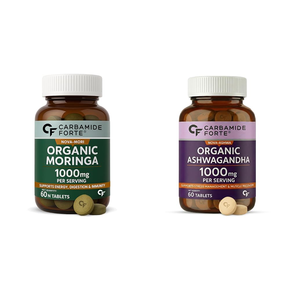 Carbamide Forte Organic Moringa Tablet 1000mg with Chromium Picolinate | Moringa Tablet for Weight Loss, Immunity, Digestion & Energy | 60 Tablets & Ashwagandha Tablets 1000mg | Organic Ashwagandha-picture-20