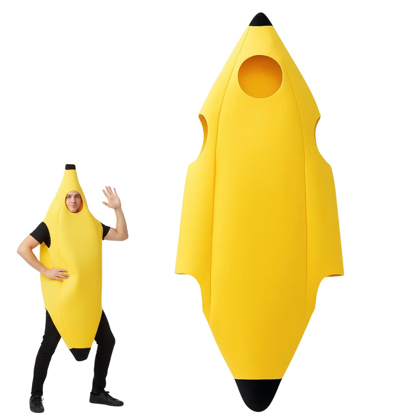 Banana Costume Banana Costumes Banana Costume Men - Complete Funny Full-Body Outfit for Themed Parties Festive Celebrations Complete