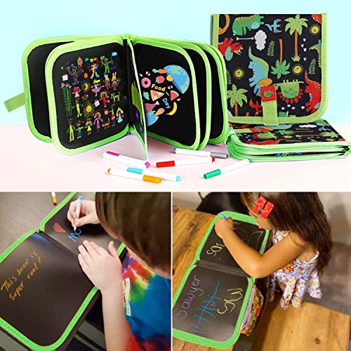 Image of Erasable Doodle Book for Kids, Reusable Drawing Coloring Book with Washable Sketch Pens and Wipes, Mess Free Painting, Travel Toy, Magic Slate for Kids Pillow Book (Malti)