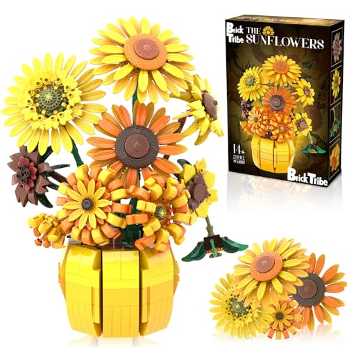 Van Gogh Sunflower Building Blocks Set for Adults, Sunflowers Bot...