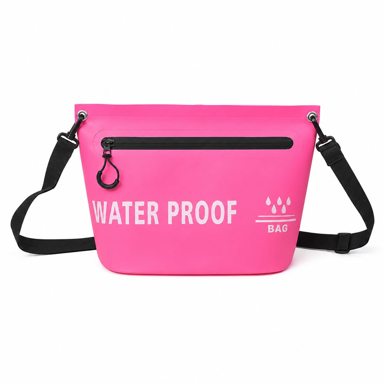 AURALIN Waterproof Dry Bag 4L Lightweight PVC Waterproof Sack with Airtight Zip Closure, Adjustable Shoulder Strap for Camping, Hiking, Beach, Kayaking and Swimming (Rose)