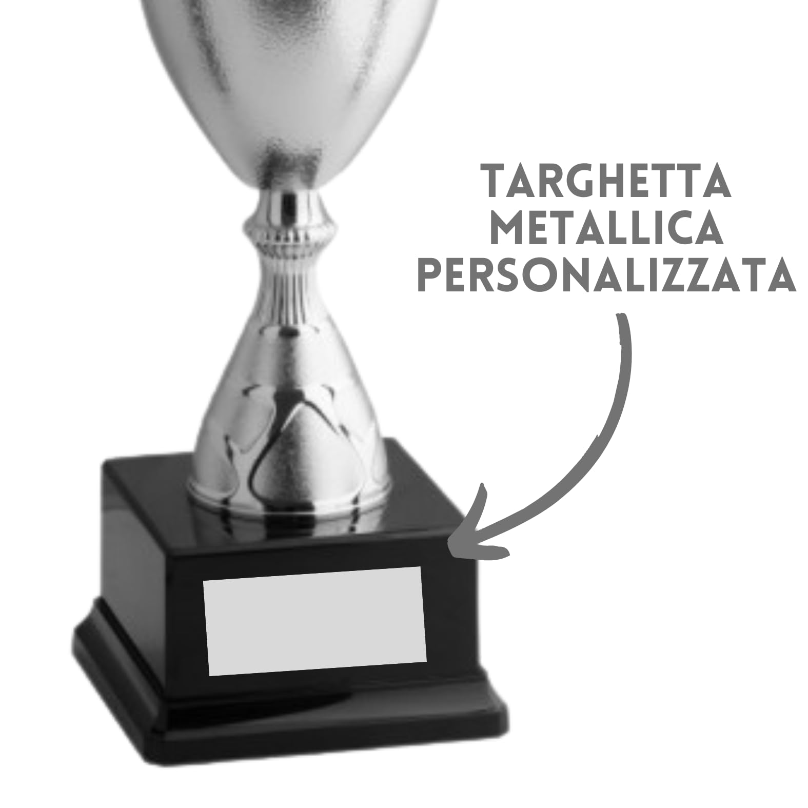 Coppa Trofeo Personalizzabile Grande in Metallo 58-55 - 49 cm Calcio, Fantacalcio, Tennis, Padel, Basket Premiazioni Sportive ed Eventi con Targhetta Personalizzata cod 2.411