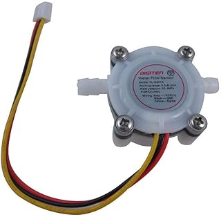 DIGITEN G1/4" Water Flow Sensor, Food-Grade Hall Effect Sensor Flow Meter Flowmeter Counter Connect Hose 0.3-6L/min - Arduino, Raspberry Pi, and Reverse Osmosis Filter Compatible