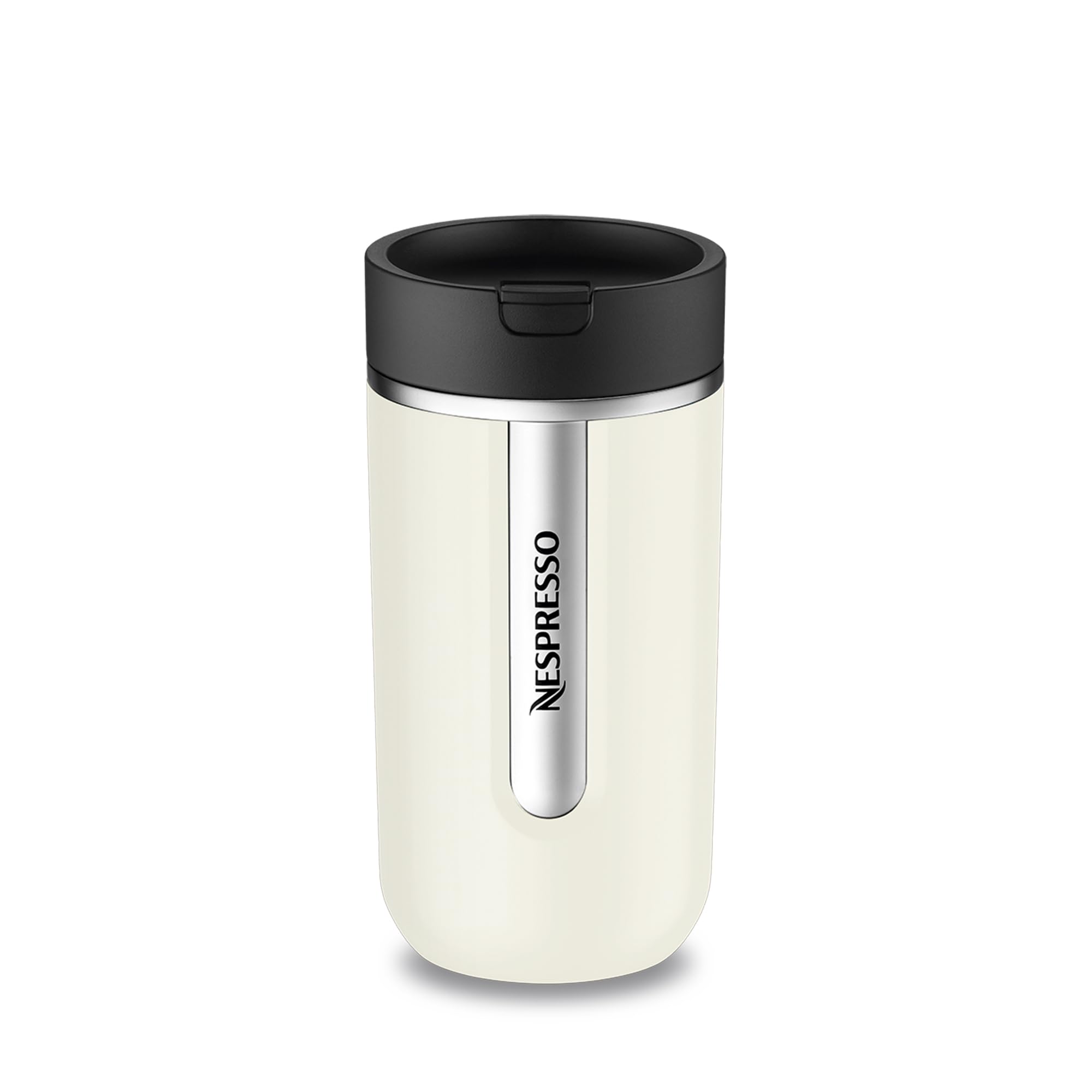 NESPRESSO Travel Mug Medium Vanilla Ice 400ml | Thermobecher Kalt & Warm für Kaffee, Tee, Matcha, etc. | Auslaufsicher, spülmaschinenfest | Kaffeebecher to go mit Deckel | Edelstahl Becher