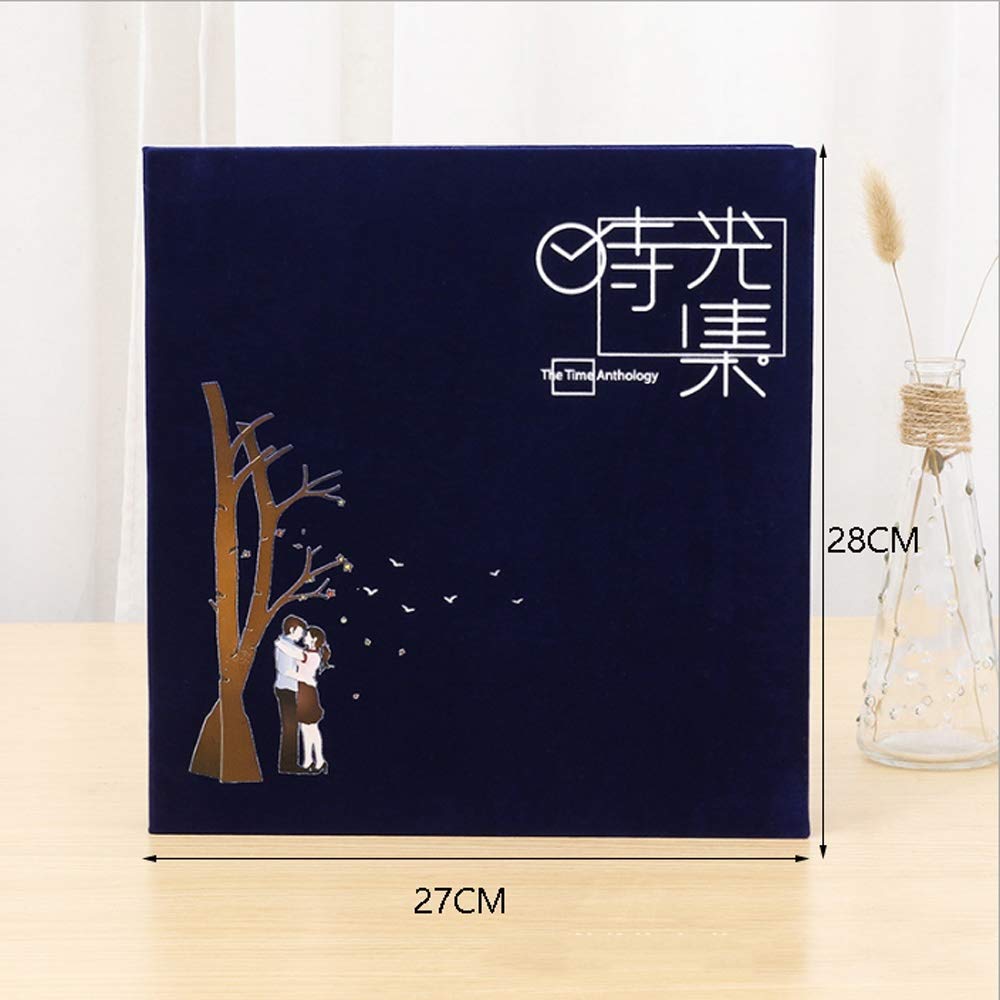 40 cm rękodzieło DIY samoprzylepna album z scrapbookingiem zamszowa okładka kieszenie na książki album na notatki miejsca w twardej oprawie zdjęcia rocznica dziecko dzieci prezent album podróżny książka z pamiątkami (niebieski)