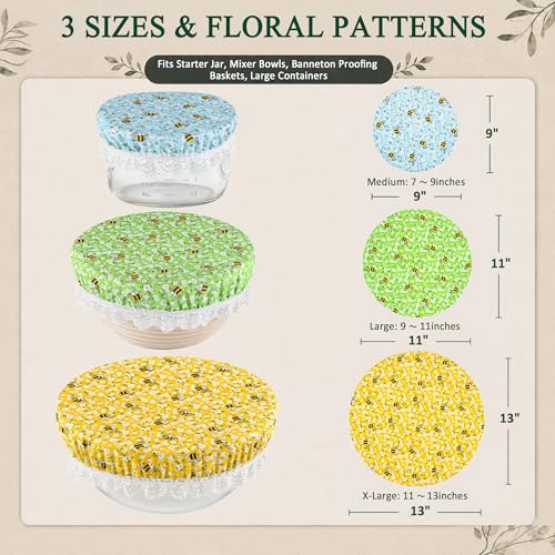 Guplai Reusable Bowl Covers for Bread Proofing Sourdough Accessories 3 pack - image 2