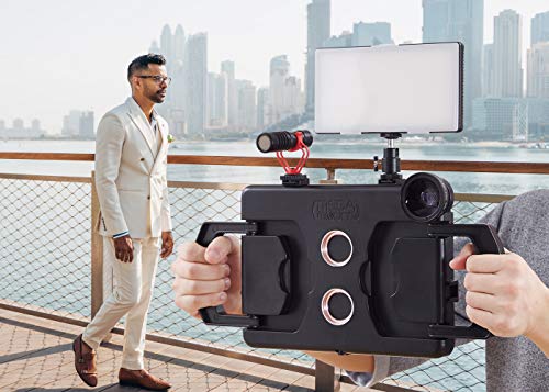 Image of MegaMount Multimedia Rig Case Stabilizer for Apple iPad Pro 12.9 inch 2021-22 5th Gen M1 2020 4th GEN and 2018 3rd Gen Attach Lenses Lights Mics for Video Recording. Mounts on Tripods and Monopods