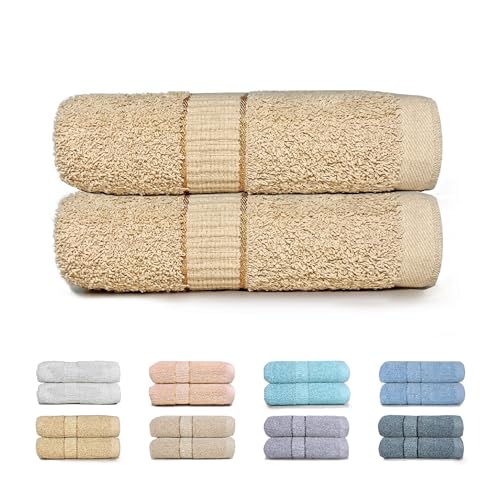 GFD Textiles - Juego de 2 Toallas de Baño Grandes 100x150 cm. Toallas 100% Algodon. Toallas Baño Ducha Gimnasio. Towels...