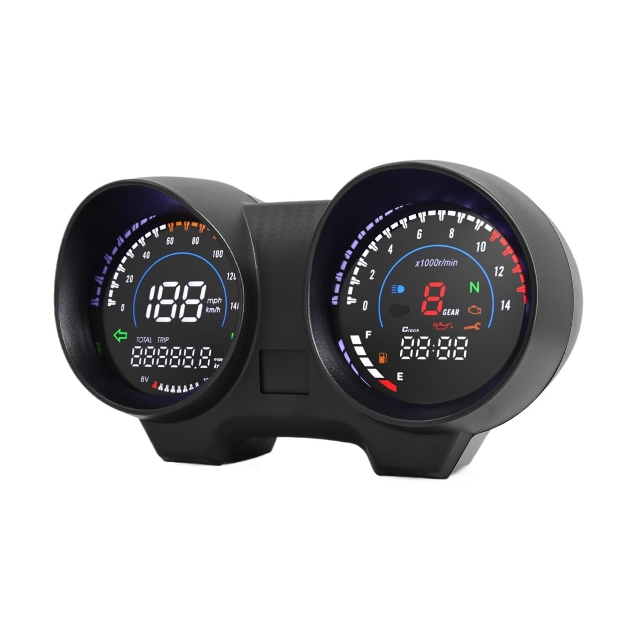 Contachilometri universale Per CG150 Cruscotto digitale per moto Tachimetro Contachilometri Contagiri Orologio Display a LED Per TITAN150 Fan150