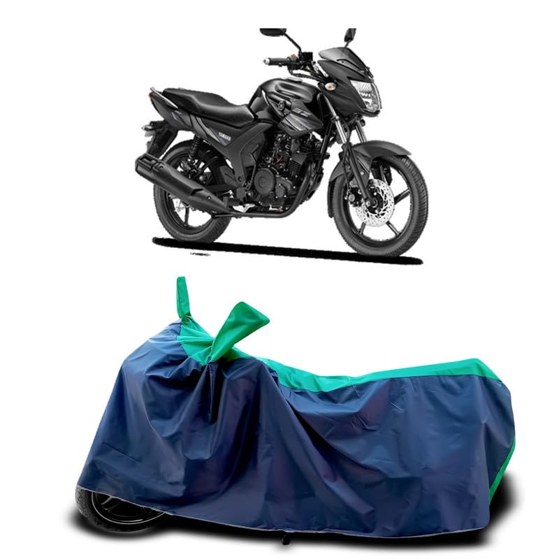 Image of DUFFEL-Two Wheeler Bike Cover Compatible for Yamaha Sz Rr V2.0 Heat Protectio /UV-Rays /Birds Dropping /DustProof /Waterproof Indoor Outdoor and Parking Full Protection All Variants [Green Patta]