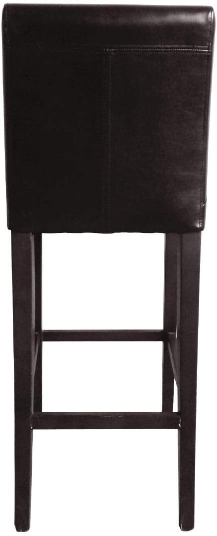 Bolero Faux Leather High Bar Stool with Full Back 1030X440X540mm Dark Brown