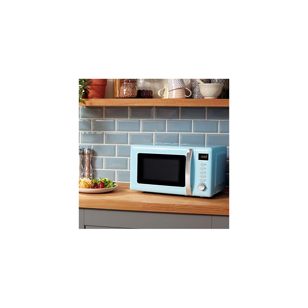 Beko Solo Retro Microwave 20L 800W Duck Egg Blue