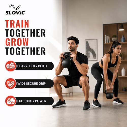 Image of Slovic Kettlebell [6 KG] | Neoprene Kettle bell Exercise Equipment for Home Gym | Weights for Home Gym with Soft & Anti-Slip handles | Workout Equipment | Ideal for Strength & Cross Training