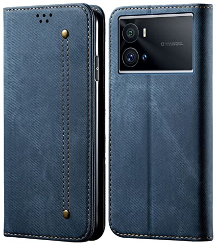 Image of Pirum Magnetic Flip Cover for iQOO 9 Pro 5G, Denim Blue