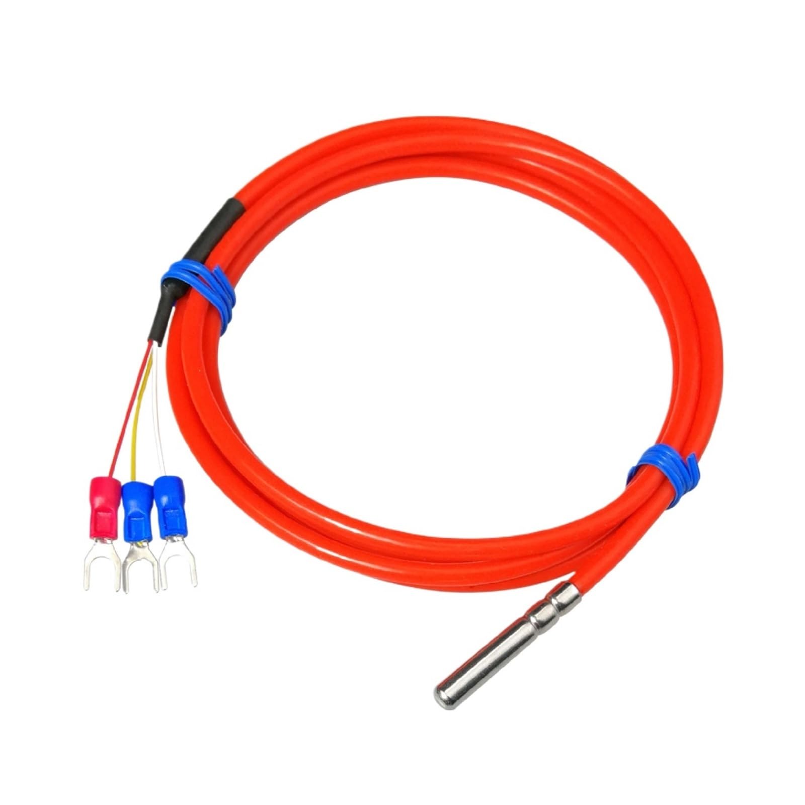 Sonda de cable del sensor de temperatura PT100, sensor de calor industrial a prueba de aceite de acero inoxidable(3.0m)