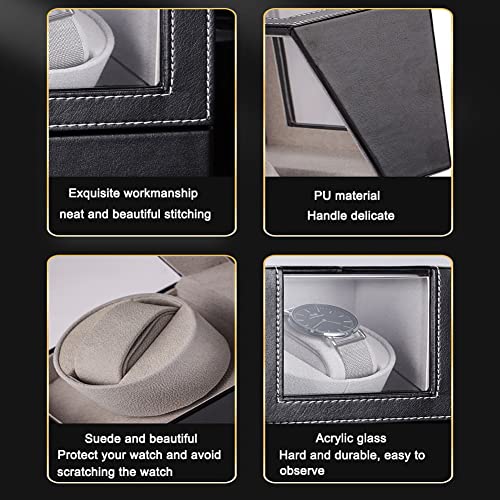 single watch winder for automatic watches super quiet in wood shell and black leathercarbon fiber leather japanese motor
