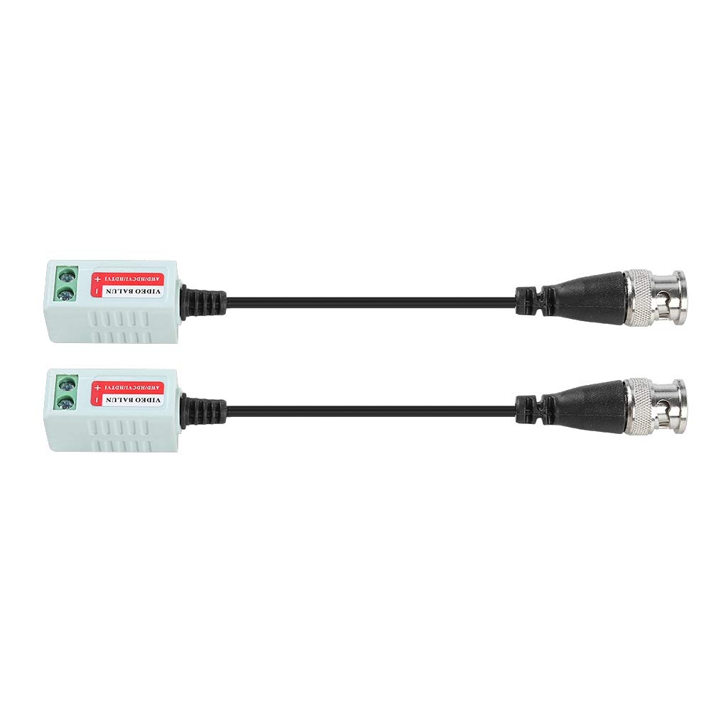 Taidda Video Balun, Video Balun Transceiver Cable 2pcs Portable HD-CVI/HDVI/AHD Passive Video Balun Transceiver Anti-interference Cable Twisted Transmitter for Cam