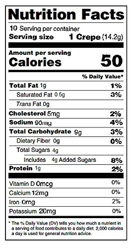 Michel De France All Natural Crepes - No Preservatives, Ready to Eat - 5 OZ Crepes Perfect with Jam, Berries Create Mille Crepes Cake - 10 Pieces Per Pack (1 Pack)