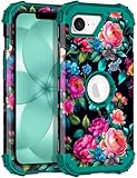 Picture of Rancase for iPhone 17e Case Case,Three Layer Heavy Duty Shockproof Protection Hard Plastic Bumper +Soft Silicone Rubber Protective Case for Apple iPhone 17e,Glow in The Dark-Blackish Green