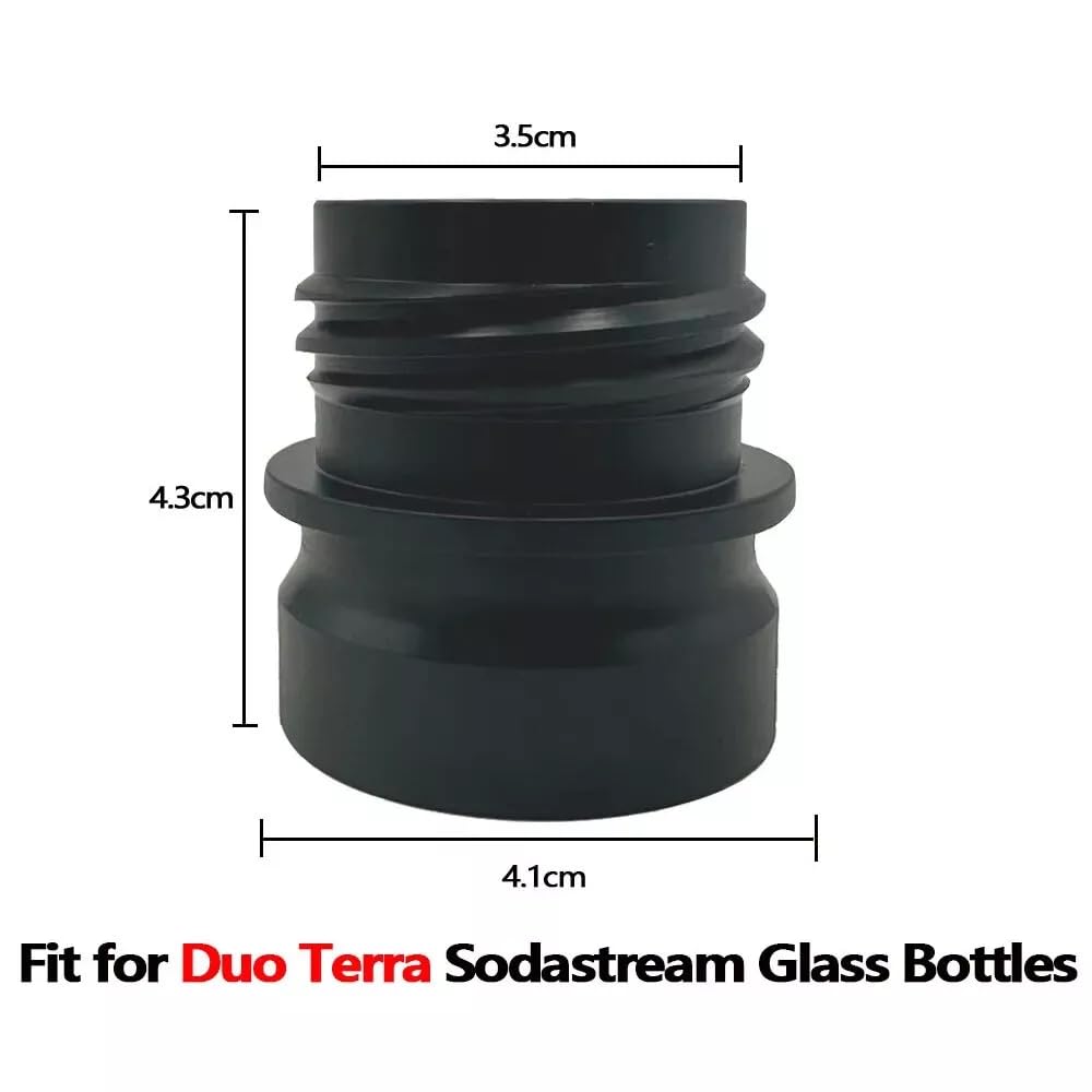 Replacement Quick Connect Soda Water Glass Bottle Adapter Compatible with Sodastream Machine (Black)