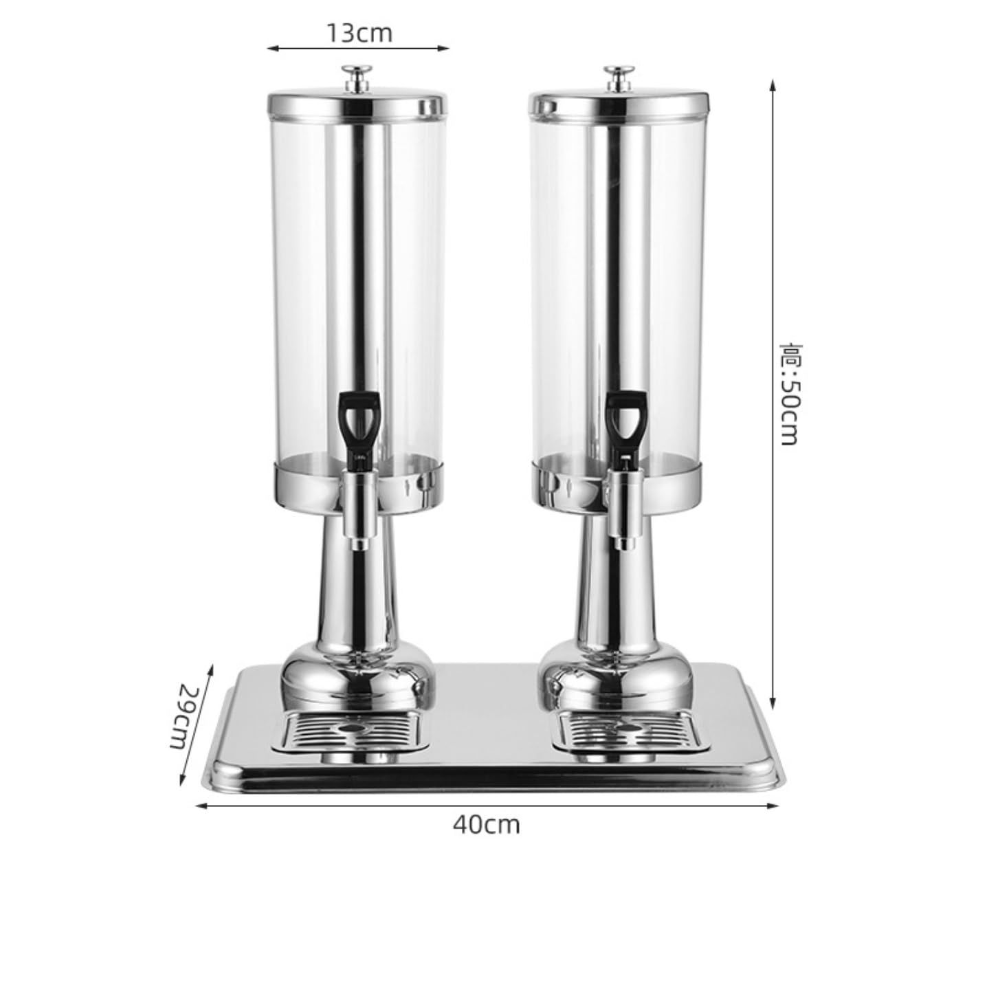 Distributeur de Boissons,Bol à Punch Distributeur De Boissons Avec Bac À Glaçons Double Extrémité En Acier Inoxydable Fût à Whisky