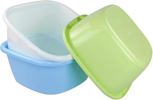 Bandeja cuadrada de plástico, lavabo, 16 cuartos de galón, 3 paquetes