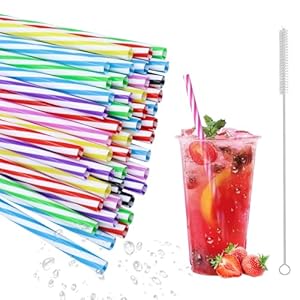 Kyllog xiguan-50 Wiederverwendbare Hartplastik Strohhalme, 50 Stück
