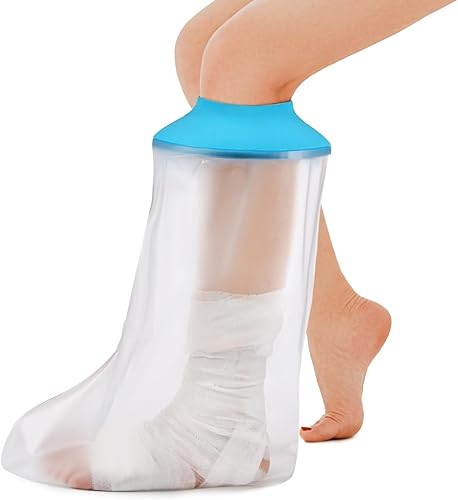 Fundas de fundición impermeables para piernas de ducha, protección de piernas de adultos contra heridas, mantiene el yeso y el vendaje seco en el