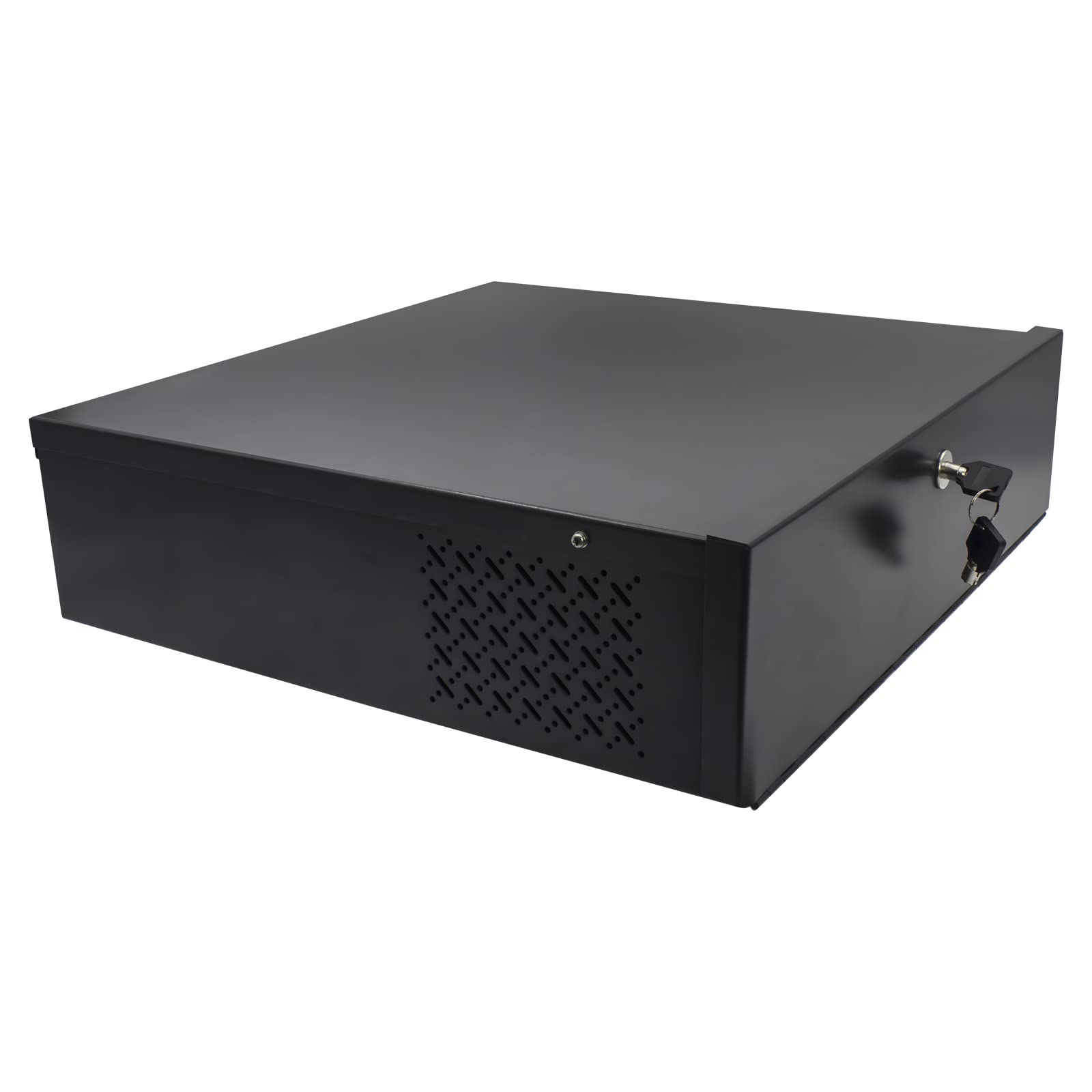 DVR Lock-Box，Heavy Duty 16 Gauge with AC Fan 18 x 18 x 5 in NVR Box With Lock，Security Lock Box， Wall or Floor Mount
