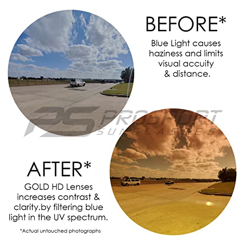 proSPORT Classic Retro Aviator Blue Blocking Sunglasses Amber for Men and Women4