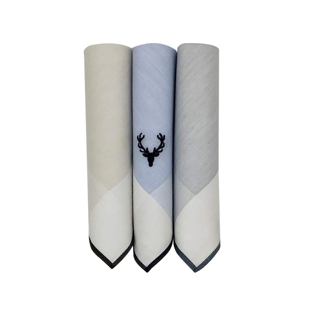 Men's Cotton Pastel Handkerchief (Pack of 3) - Beige, Grey, Blue