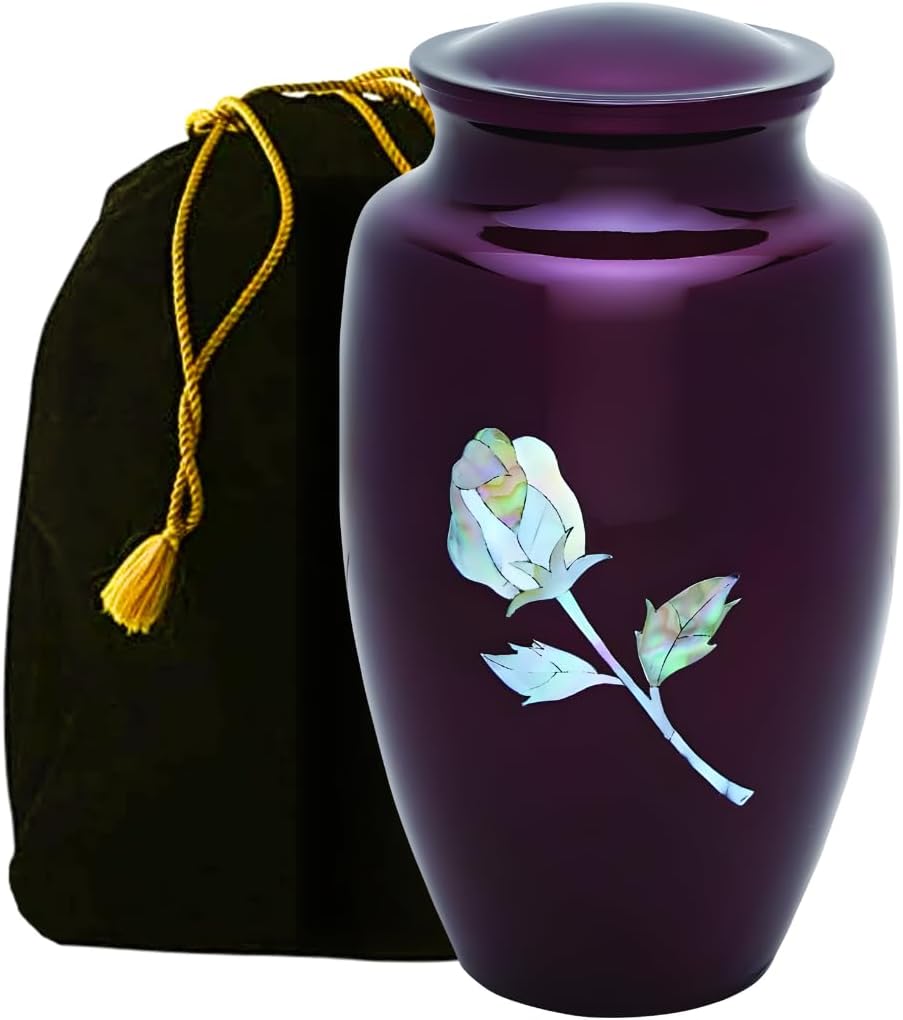 MOP Rose on Burgundy Adult Cremation Urn