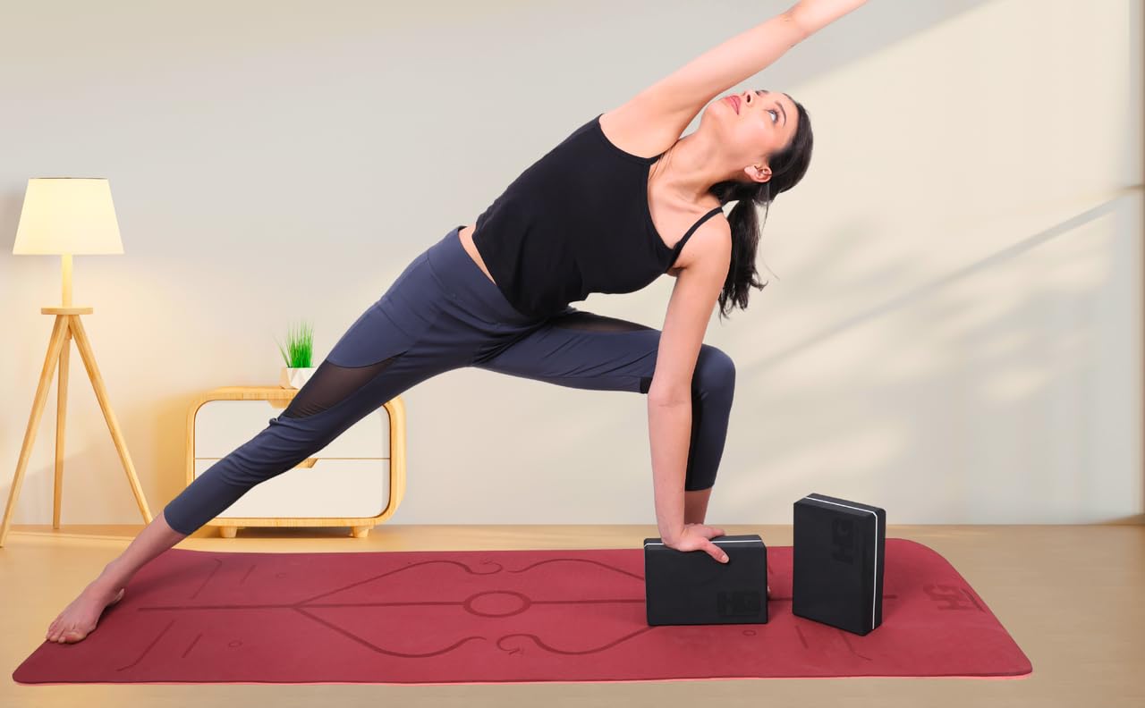 Roue de yoga avec blocs de yoga