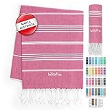 LeStoff Fouta Premium – 100% algodón orgánico - Prelavado, Fuchsia)