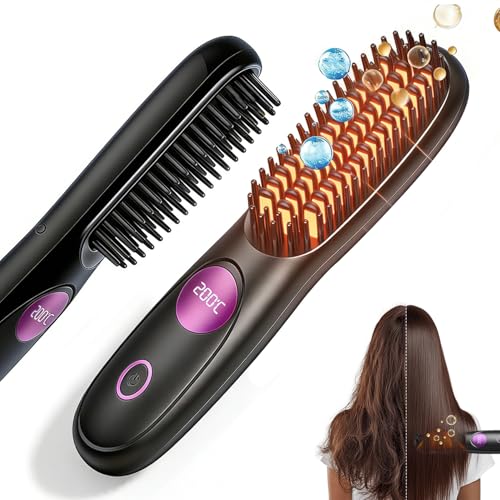 Cordless Hair Straightener Brush Pro