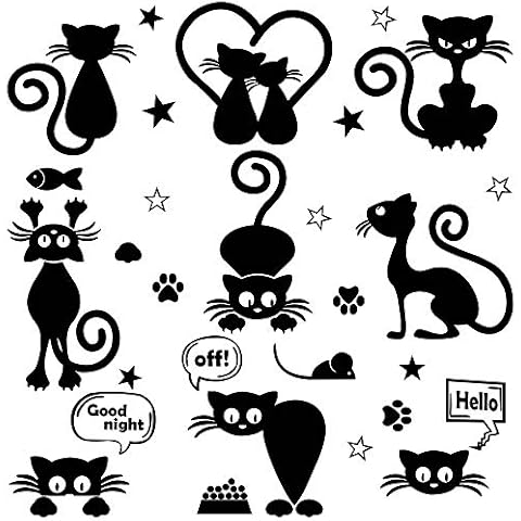 FYSL Cat Switch Wall Stickers for Kids Cover
