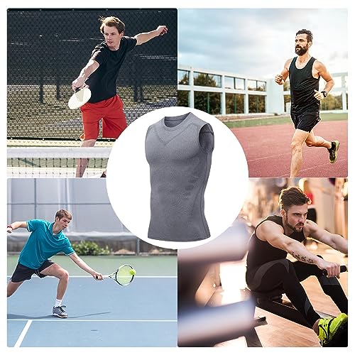 WOTEG compresión para Hombres | Chaleco Reductor Barriga, Camiseta sin Mangas compresión para Hombres | Chaleco Moldeador Cuerpo iónico Agradable a la Piel, Camiseta Ajustada