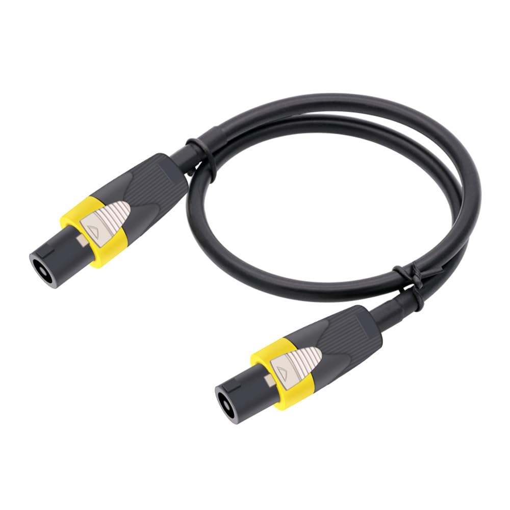 Cavo for altoparlanti 1M-10M Cavi patch 12AWG - Cavi professionali Speakon-Speakon Nero Neutrik NL4FX (NL4FC) Cavo calibro 12(Yellow,5m)