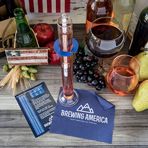 Brewing America BAHGTJCOMBO1 Brewing Hydrometer Alcohol Tester Kit: Usa-Made Beer & Wine American-Made Specific Gravity Abv Test Pro Series Traceable & Borosilicate Glass Test Tube Jar & Brush thumb #7